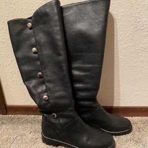 Michael Kors faux fur lined boots with snap closure